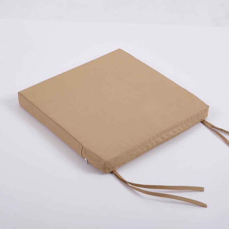 Solid Color Square Cushions Outdoor Waterproof Patio Cushions Striped with Binding Strap for Garden Sofa Chair Seats Decoration