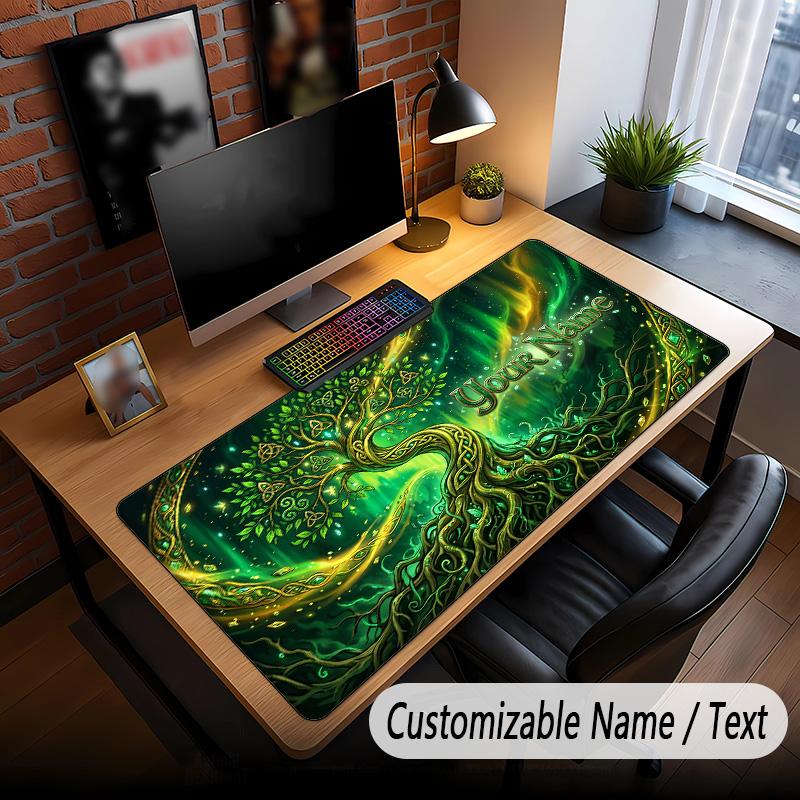 Tree of Life Theme Custom Mouse Pad Personalized With Name Text Customized Desk Mat For Office Home Decor