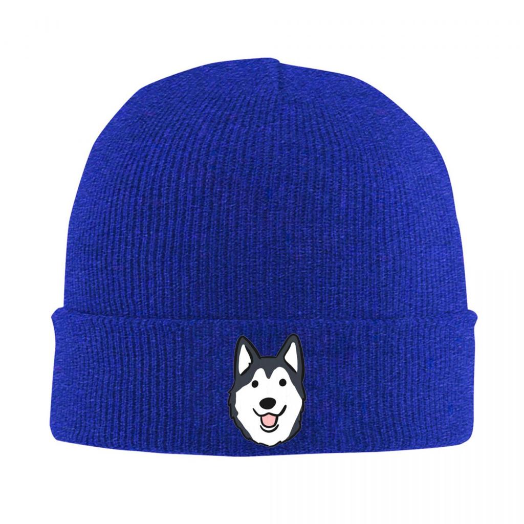 Siberian Husky Alaskan Dog Warm Knitted Cap Fashion Bonnet Hat Autumn Winter Outdoor Beanies Hats for Men Women Adult