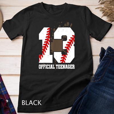 Offizielles Teenager 13. Geburtstag Baseball 13 Jahre Alt T-Shirt Herren Damen Tops Unisex T-Shirt Herren Damen Tops