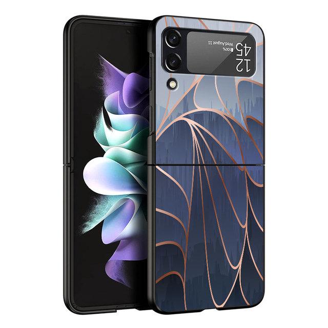 Hard Pc Back Phone Case For Samsung Galaxy Zflip3 Zflip Z Flip 3 Z Flip 4 5g Flip3 Stone Marble Texture Cases Shockproof Cover