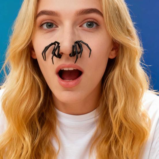 Pavoučí Nosní Doplňky Realistická 8nohá Falešná Nosní Dekorace pro Halloweenský Kostým Cosplay Lehký Plast Zábavná Párty Rekvizita