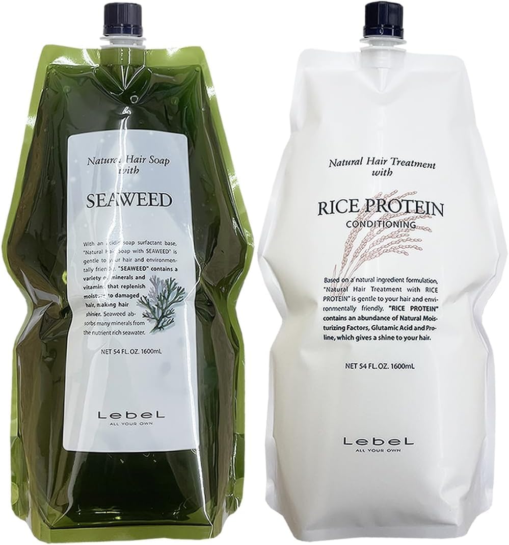 

Lebel Натуральный шампунь для волос с морскими водорослями SW 1600 мл и Маска для волос с рисовым протеином RP 1600 мл Набор