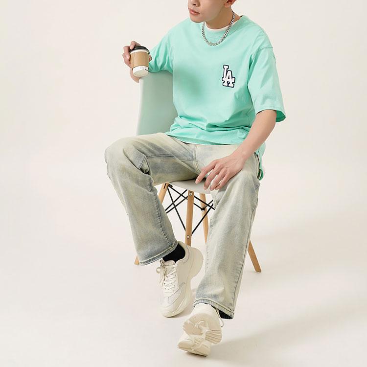 New MLB Old Flower T Shirts Unisex Mint Green 3ATSM2023-07MTL