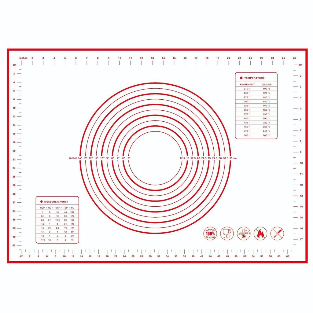 1 STÜCK Knetmatte Silikon Backmatte Pizza Kuchen Teigmacher Küche Kochen Grill Gadgets Backgeschirr