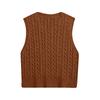 Women's Casual V-Neck Pullover Shirt Collision Color Sleeveless Sweater Vest