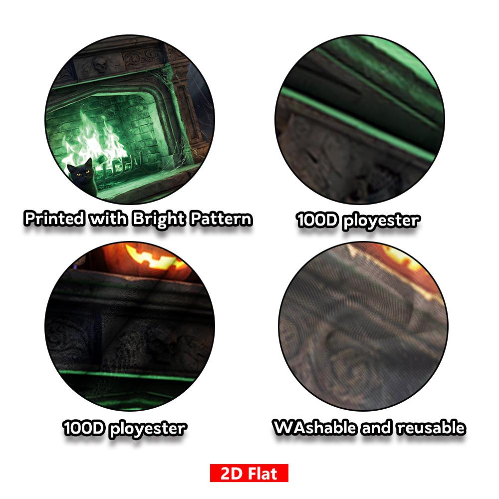 1Pcs Spooky Halloween Fireplace Pumpkin Lantern Decoration Background Halloween Backdrop Decorations For Photo Studio Booth Party