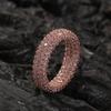 Antique copper ring with zircon full diamond setting - hip hop style, unique minimalist men's ring, trendy