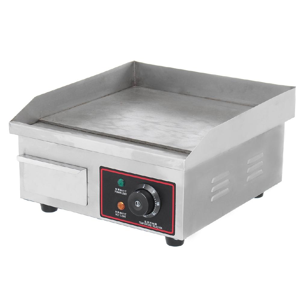 1500W Stainless Steel Countertop Griddle Flat Top Commercial Restaurant Grill Electric Heating Griddle