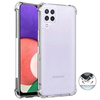 Protective Case - BOOLING - for Samsung Galaxy A22 4G - Shockproof Silicone - Transparent - Reinforced Corners