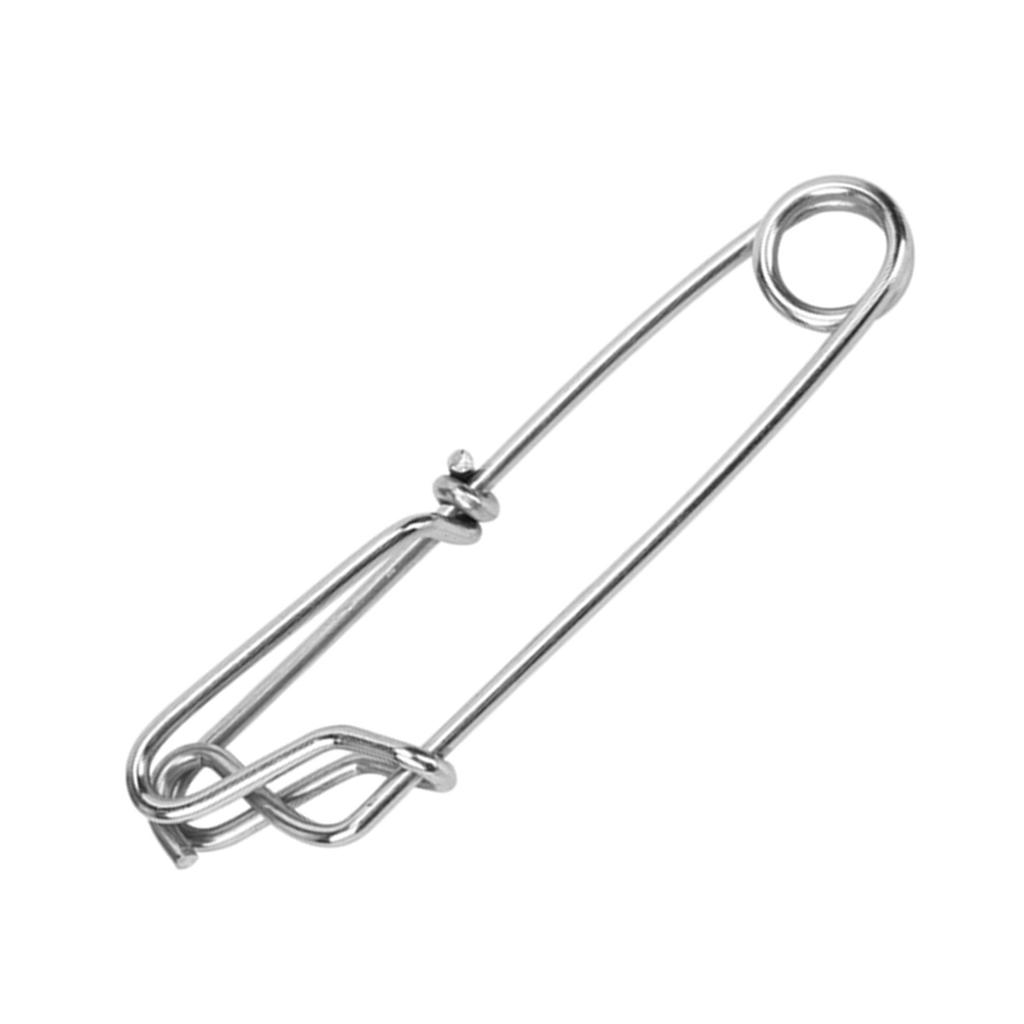 10Pcs Stainless Steel Longline Branch Hangers Snap Clip Tuna Clamp Fishing Tackle 2.6X100mm
