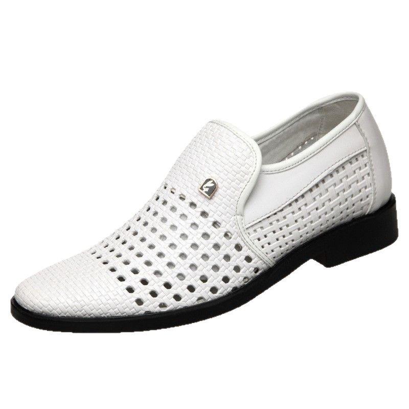 Letní pánské mokasíny Prodyšné pánské boty z PU kůže Měkká podrážka Pánská ležérní obuv Nazouvací Oxfordské boty Business