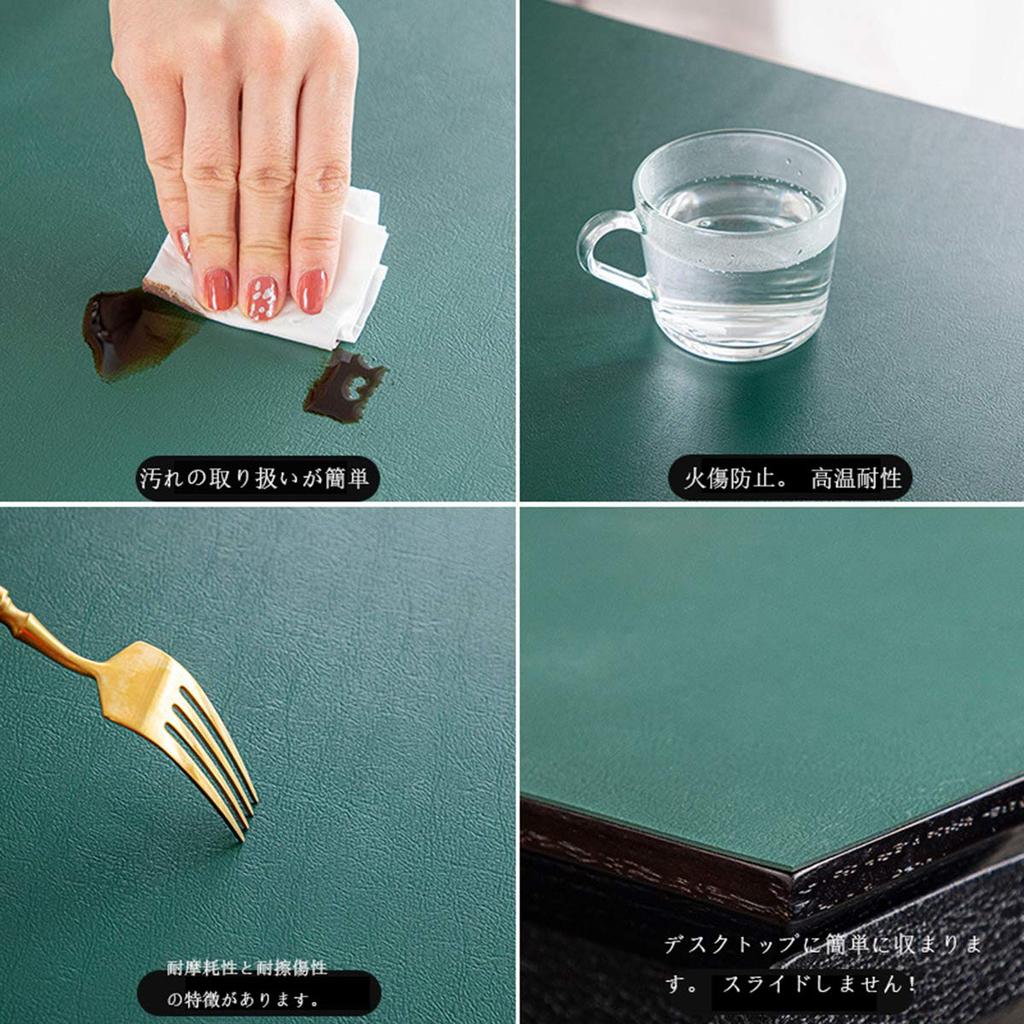 YAHUO PU Leather Tablecloth, Table Mat, Desk Mat, Table Cover, Double-Sided, Waterproof, Stain-Resistant, Durable, Navy + Orange, 90*150cm