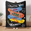 Custom Name skateboard Theme Printed Blanket - Perfect for Couch, Bed, Travel & Outdoor Use | Machine Washable, Cozy & Durable.