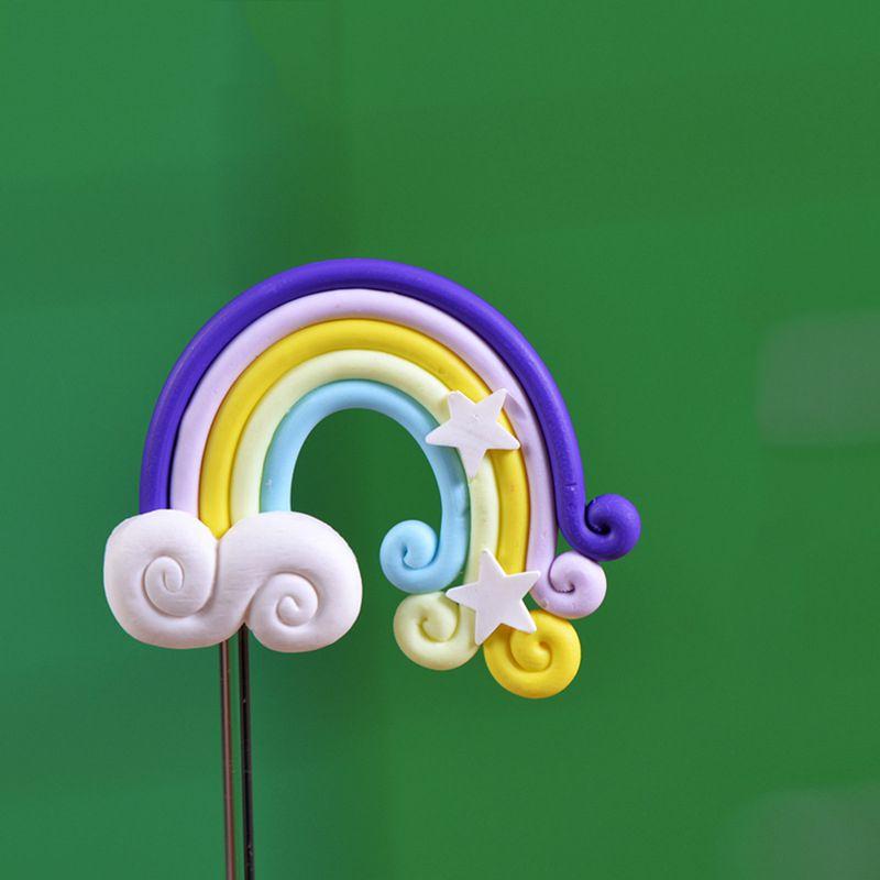 

Diy Ornaments Rainbow Miniature Micro Landscape Figurines Garden Decor Terrarium Purple Yellow