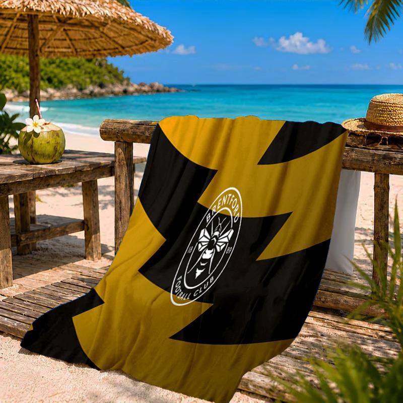 Brentford Football Club Logo Beach Towel Microfiber Beach Towel, Lightweight and Quick-Dry, for Summer Travel, Swimming Pool Fan Birthday Gift