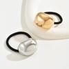 Shiny Surface Metallic Hair Tie Metallic Texture Elastic Ponytail Holder  for High Ponytail