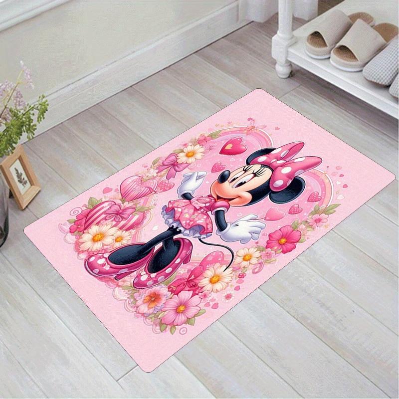 

1pc Minnie Pattern Area Rug Soft Flannel Floor Mat for Living Room,Office,Bedroom and Carpet,Sofa Coffee Table Floor Mat 60cm by 90cm