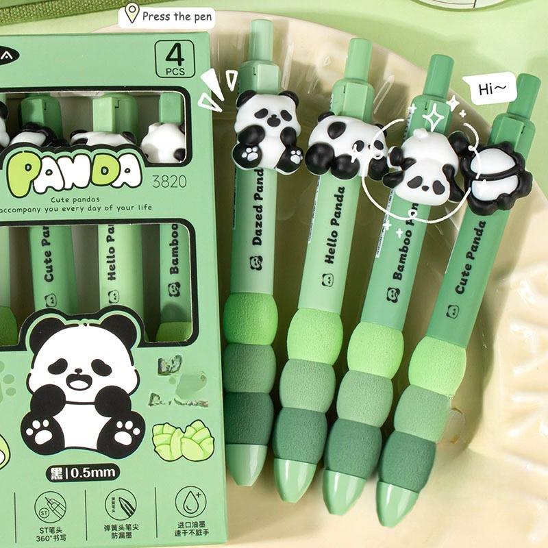4Pcs Kawaii Capybara Panda Gel Pens Writing Smooth Pens Cartoon Pressing Neutral Pens Aesthetic Stationery Office Supplies Gifts