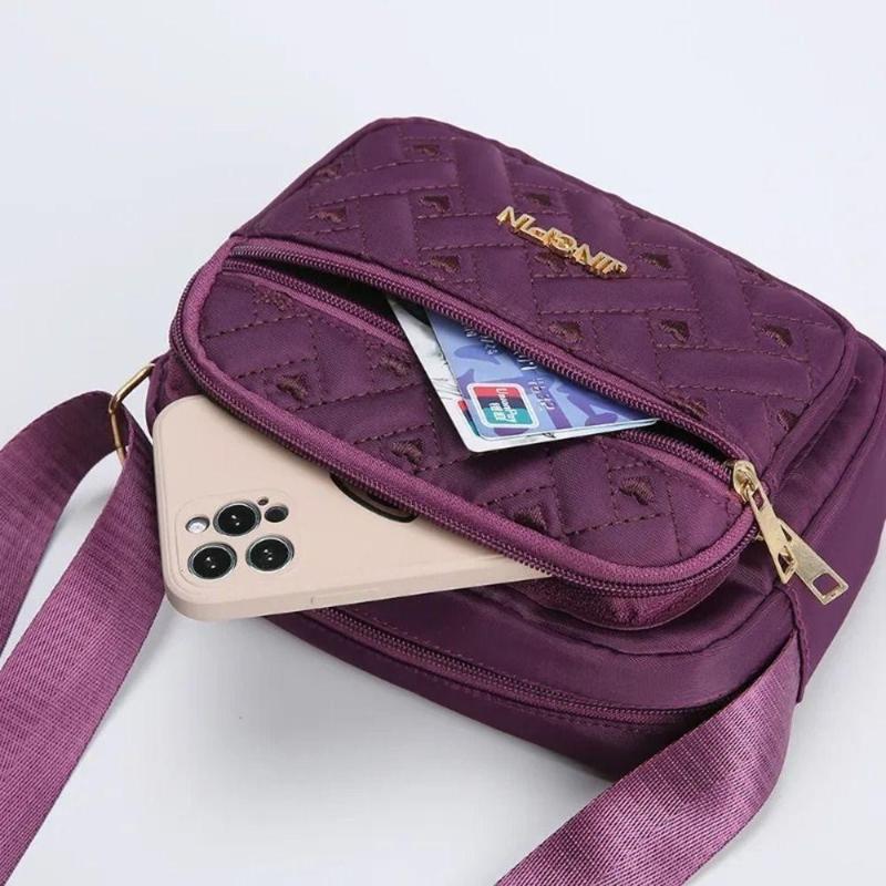Women Casual Shoulder Bag Multi Pocket Oxford Crossbody Fashion Handbag for Shopping and Commuting