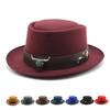 National Bull Head Top Hat Men'S And Women'S Felt Hat British Gentleman'S Hat Casual Bowler Hat