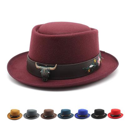 Chapeau Haut de Forme Tête de Taureau Nationale Chapeau en Feutre pour Hommes et Femmes Chapeau de Gentleman Britannique Chapeau Bowler Décontracté