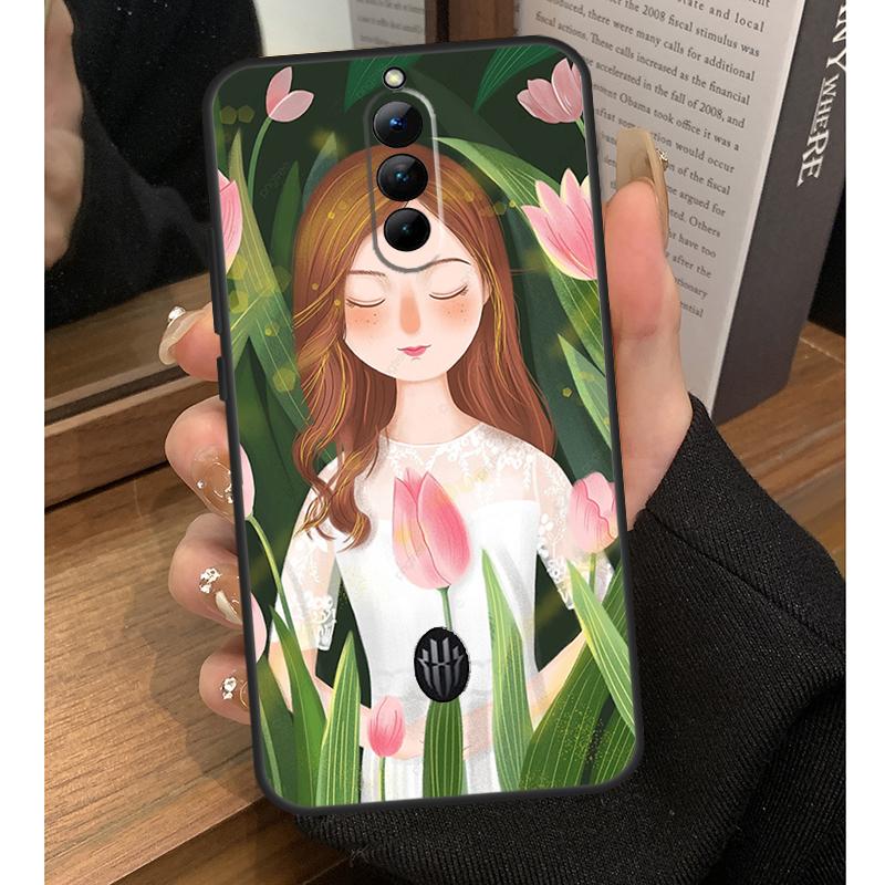 Tulip Flower Case For Nubia Red Magic 8S 9S Pro Plus 6S 7S 6 7 Pro 6R 5G RedMagic 9 8 10 Pro Plus Coque