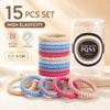 15Pcs/Set Braided Twisted Hair Rubber Bands High Elastic Ponytail Hairbands  Hair Accessories