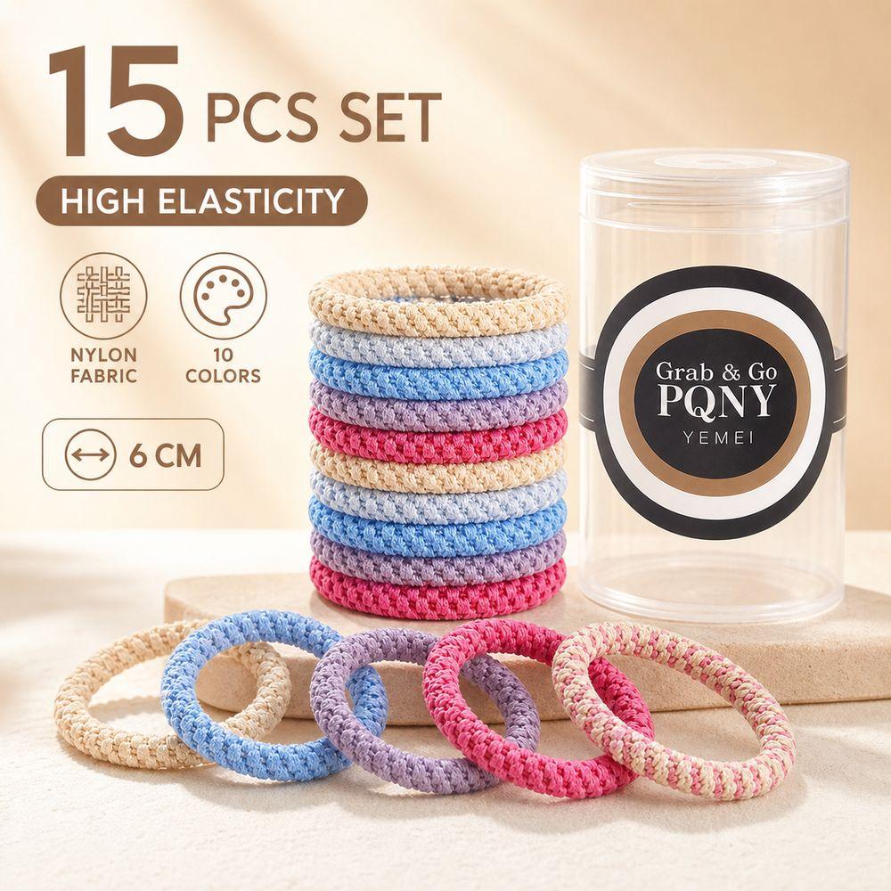 15Pcs/Set Braided Twisted Hair Rubber Bands High Elastic Ponytail Hairbands Hair Accessories