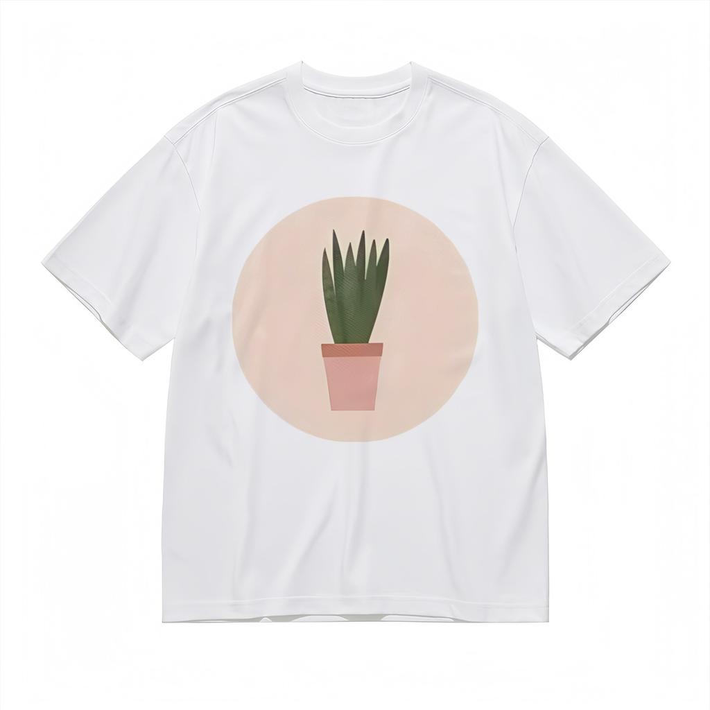 Women's Soft Breathable All Season Classic T-Shirt Mens Womens Tees Top Minimalist Potted Plant Tee