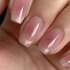Short French Blush Magic Mirror Gold Powder Removable False Nails