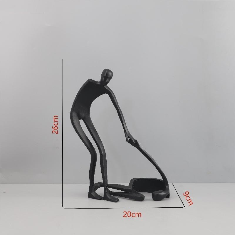 Kreative Geometrische Gusseisen Figur Skulptur Metallhandwerk Ornamente Paar Statue Metallfiguren Heimdekoration Zubehör