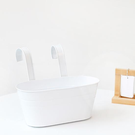 4 Pcs Iron Hanging Flower Pots Wall Planters with Detachable Hooks Drainage Holes Indoor Outdoor Hanging Planters