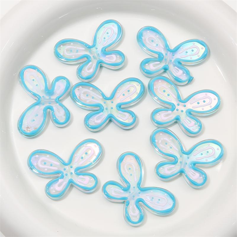 Akrylové ručně vyráběné kapající olejové motýlí korálky pro výrobu šperků DIY Náramek Náhrdelník Náušnice Řetízek na telefon