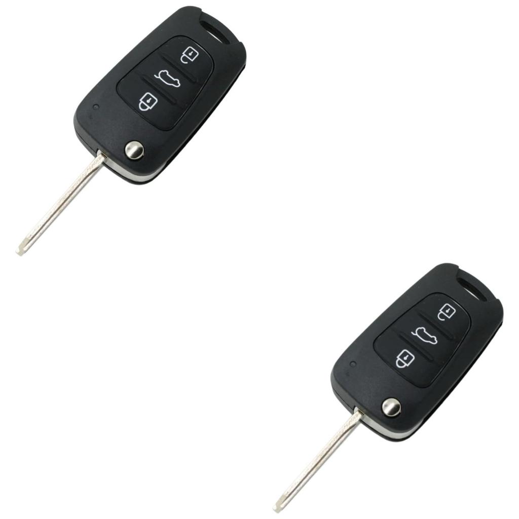 3 Button Flip Key Shell for Hyundai i10 i20 i30 ix20 ix35 Elantra Veloster Tucson and Kia Rio Ceed Picanto Sportage Sorento No Electronics