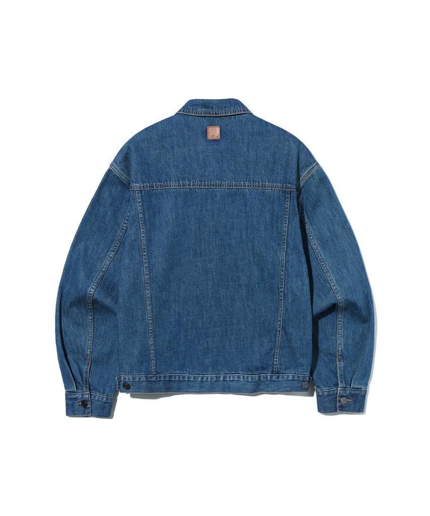Ucla Unisex Retro Preppy Denim Trucker Jacket [Md-Indigo](Ub9Dj03_05)