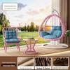 Single Rattan Hanging Chair with Table Set