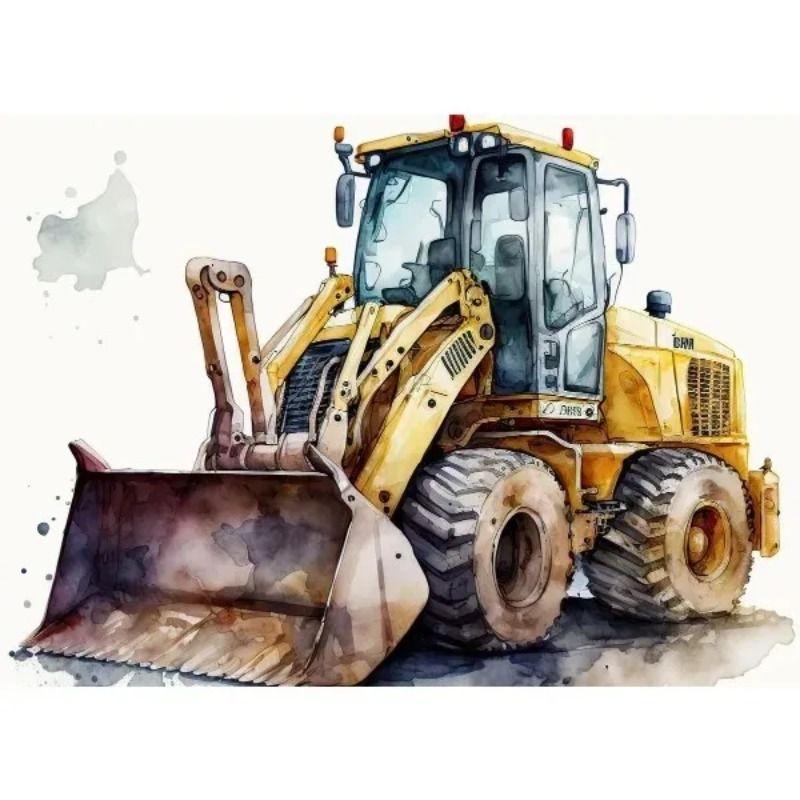 Watercolor Toy Car Tin Painting for Kids Room Decor