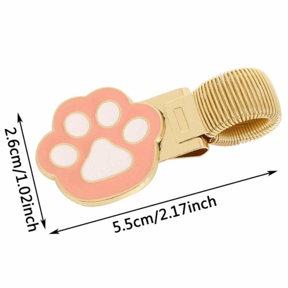 Portable Metal Spring Pen Clip Cartoon Cat Claw Shape Pencil Holder Pen Holder Student