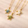Drip Oil Bees Butterfly Cute Necklace For Women Gold Color Stainless Steel Turtle Charm Choker Christmas Jewelry Romantic Gifts
