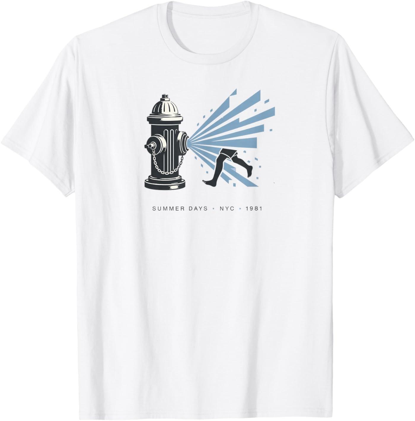 NYC Fire Hydrant New York City Summer Design T-Shirt S разноцветный