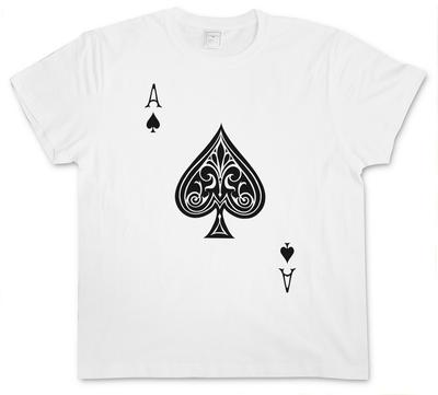 ACE OF SPADES I T-SHIRT - Pik As Spielkarte Casino Las Karte Royal Flush Pik