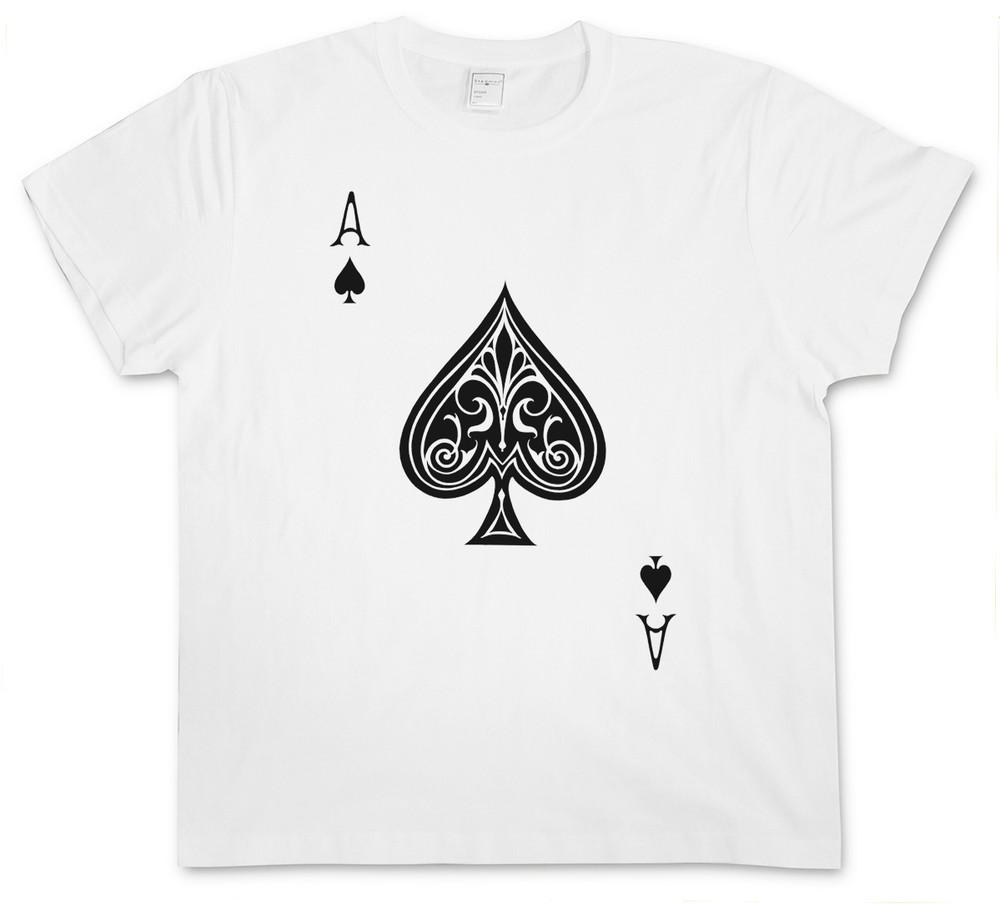 ACE OF SPADES I T-SHIRT - Spade Ace Poker Card Casino Las Karte Royal Flush Pik