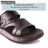 WTEMPO Sandale de vară pentru bărbați, fund gros, fund moale, tobogane casual, papuci de interior antiderapante, pantofi de drumeție la modă, pantofi de plajă, în aer liber, la malul mării