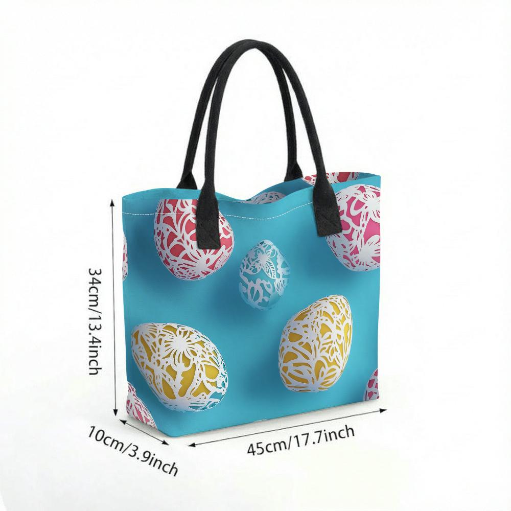  Easter Egg Tote Bag Fashion Casual Large Capacity Portable Daily Shoulder Handbag