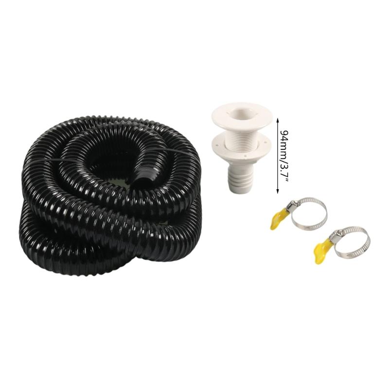 Bilge Pump Installation Kit Bilge Pump Hose 1-1/8-Inch Dia Plumbing Kit 6 FT Quality Kink-free Flexible PVC Hose Clamps