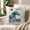 Vintage Hokusai Waves Cushion Cover Inches Farmhouse Decor Home Throw Pillow Covers For Couch Decorations