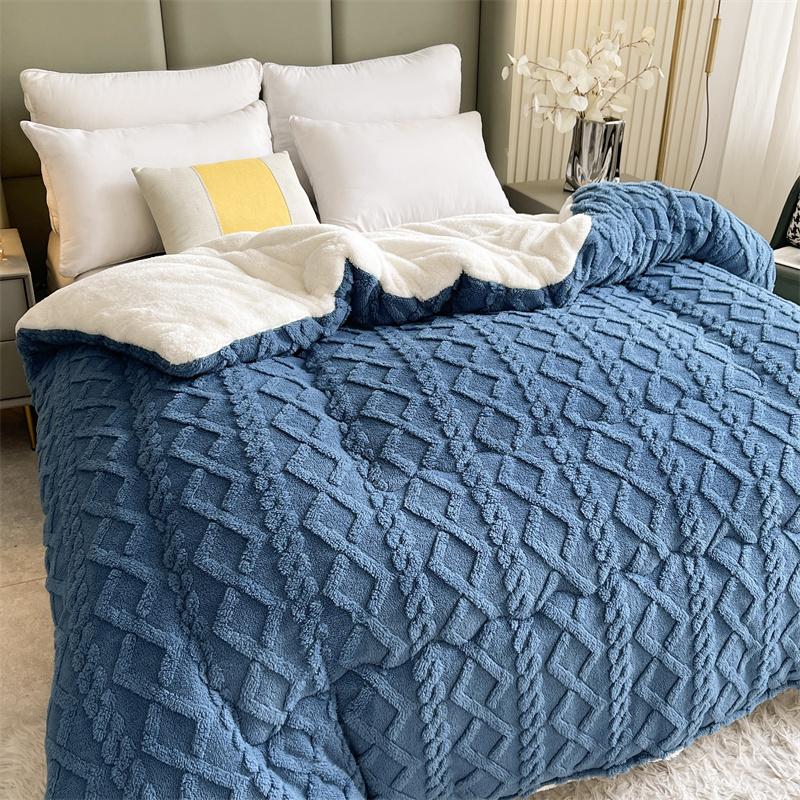 Blanket for Bed Super Thick Warm Comforter For Winter Polyester Sherpa Weighted Blanekts Warm Quilted Comforters Edredones