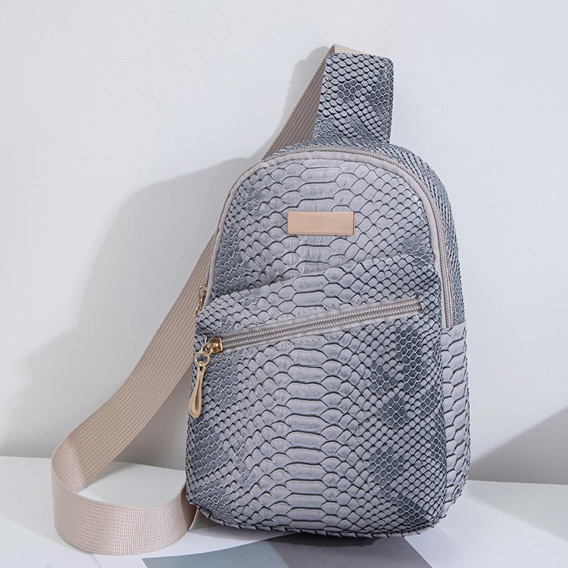 Crocodile Pattern Chest Bag New Korean Fashion Shoulder Bag Large Capacity Mobile Phone Bag Women's Crossbody Small Shoulder Bag