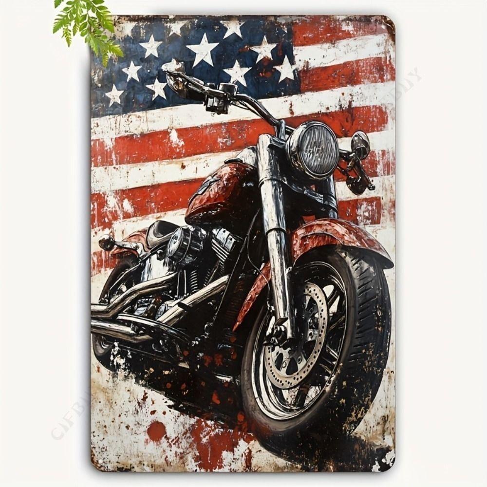 Moto metal interior plaque in the garage in the bar on the wall 20x30cm